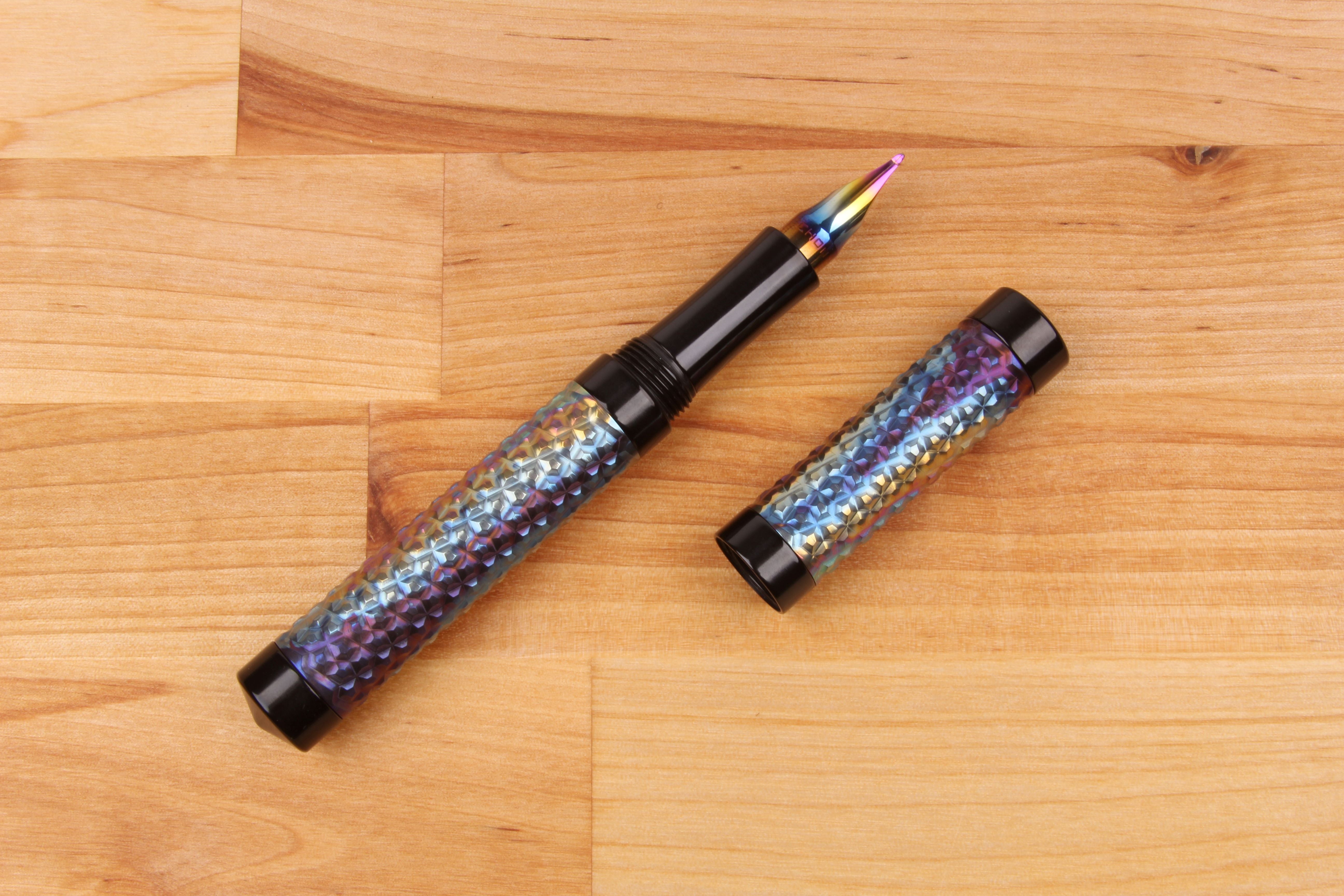 Faceted Titanium Shell Fountain Pen