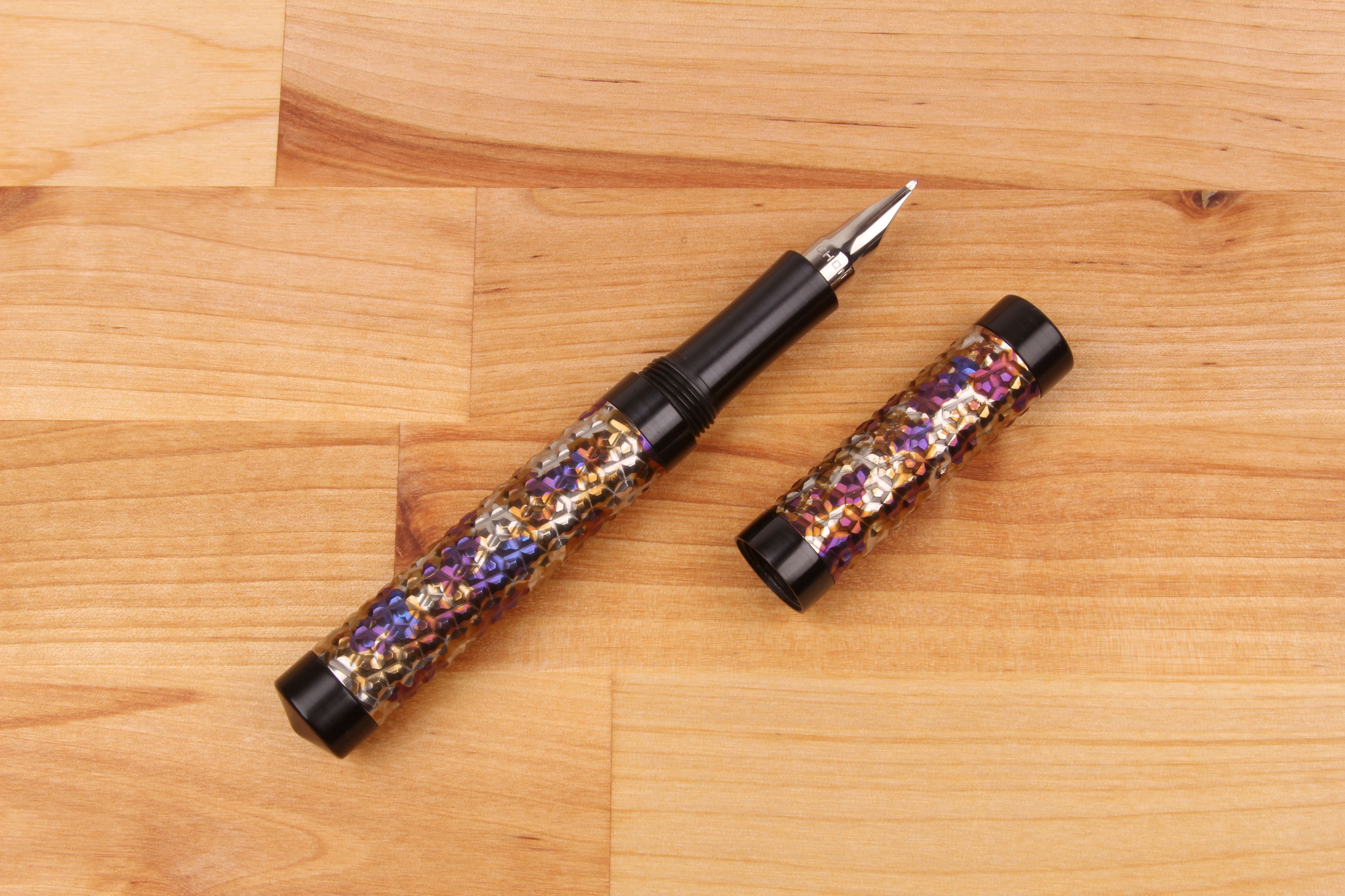 Faceted Titanium Shell Fountain Pen