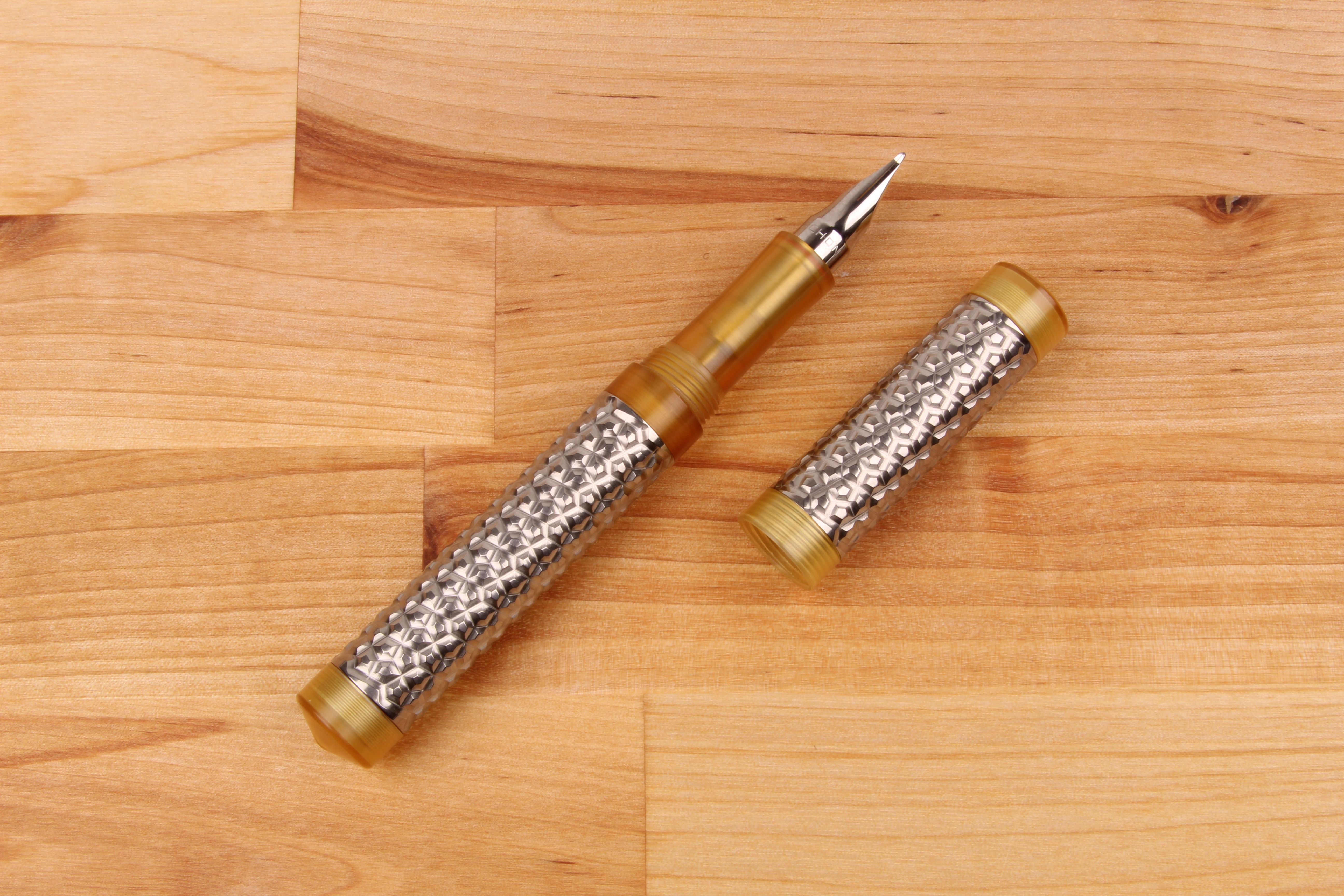 Faceted Titanium Shell Fountain Pen