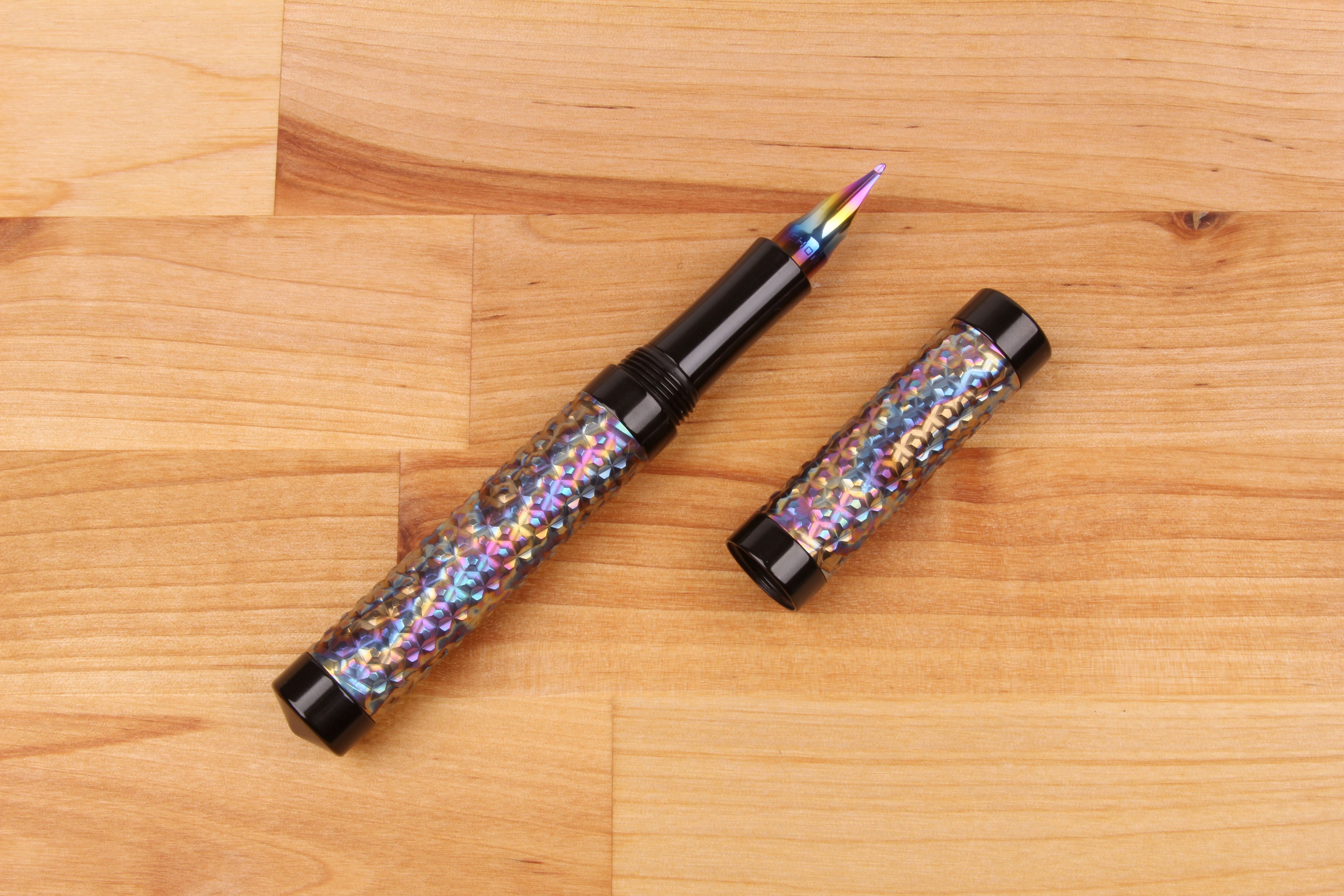 Faceted Titanium Shell Fountain Pen