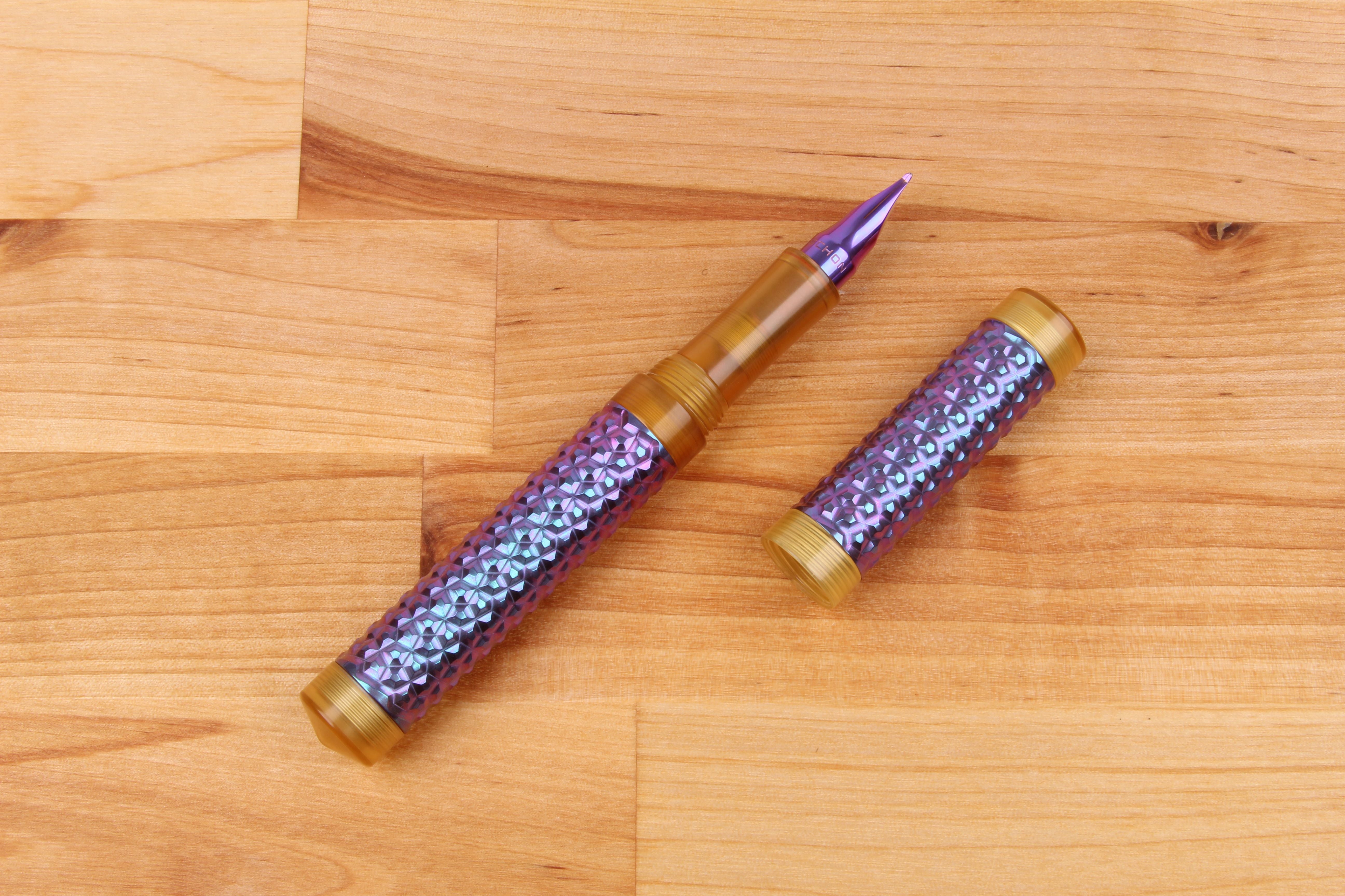 Faceted Titanium Shell Fountain Pen