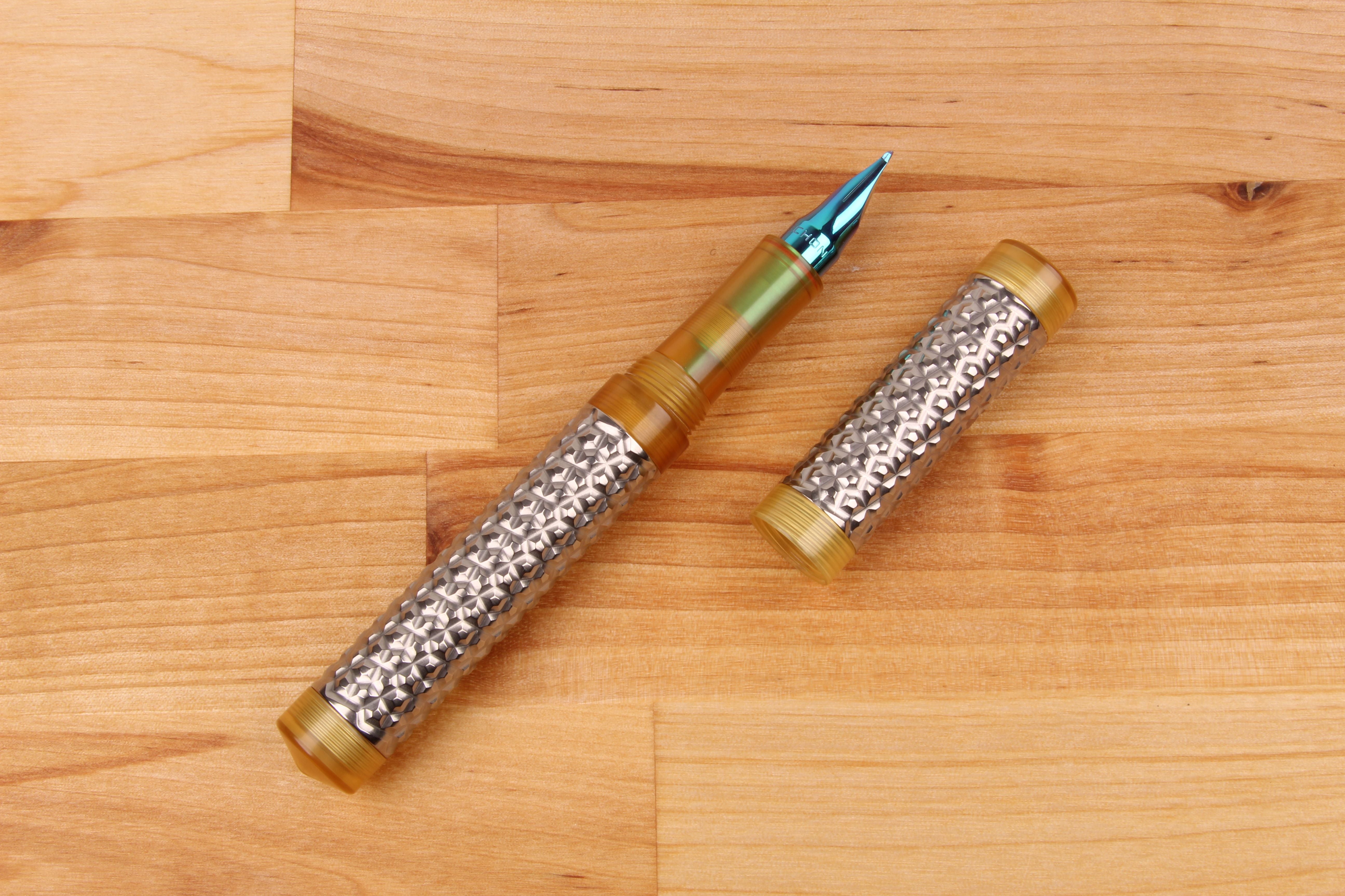 Faceted Titanium Shell Fountain Pen