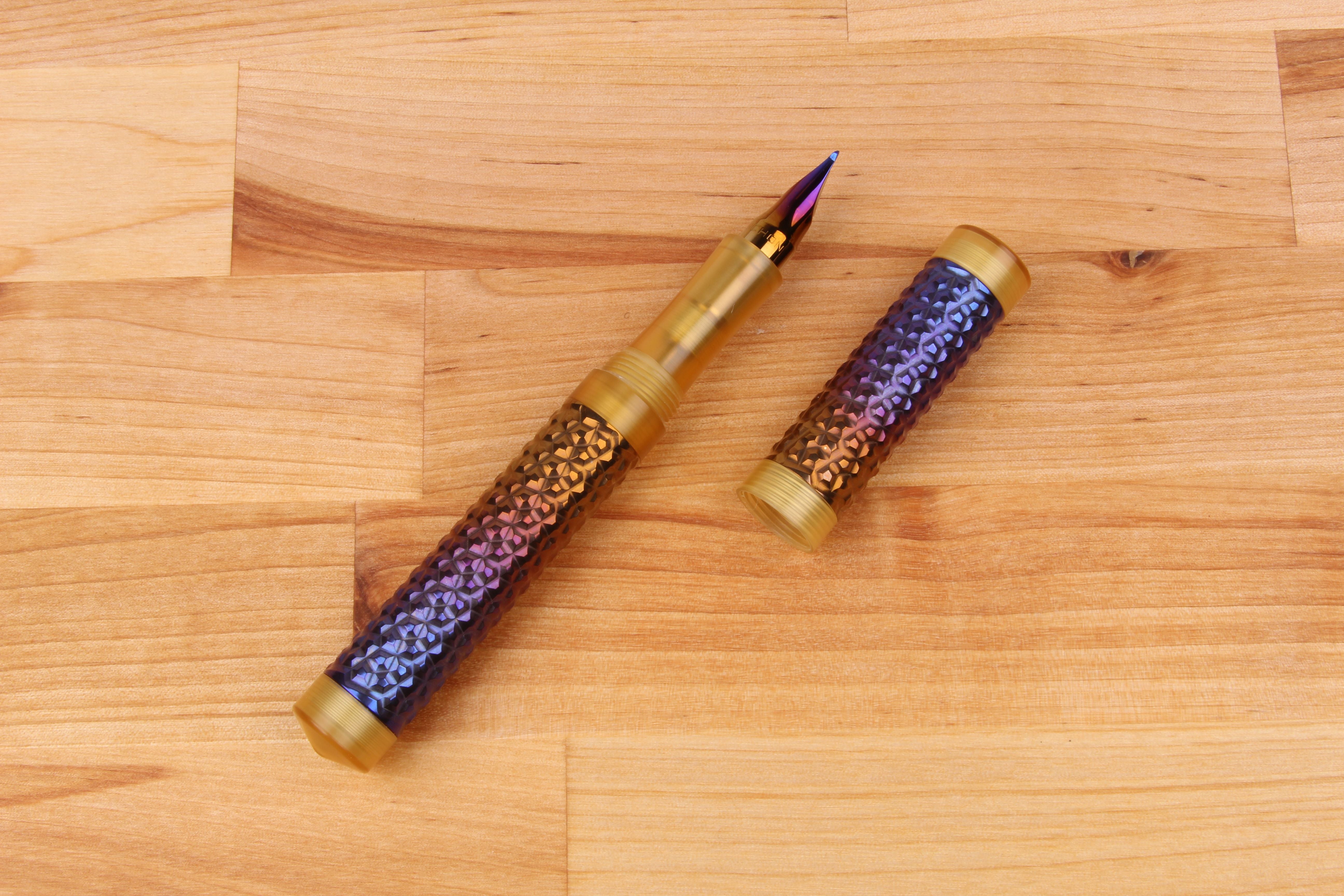 Faceted Titanium Shell Fountain Pen