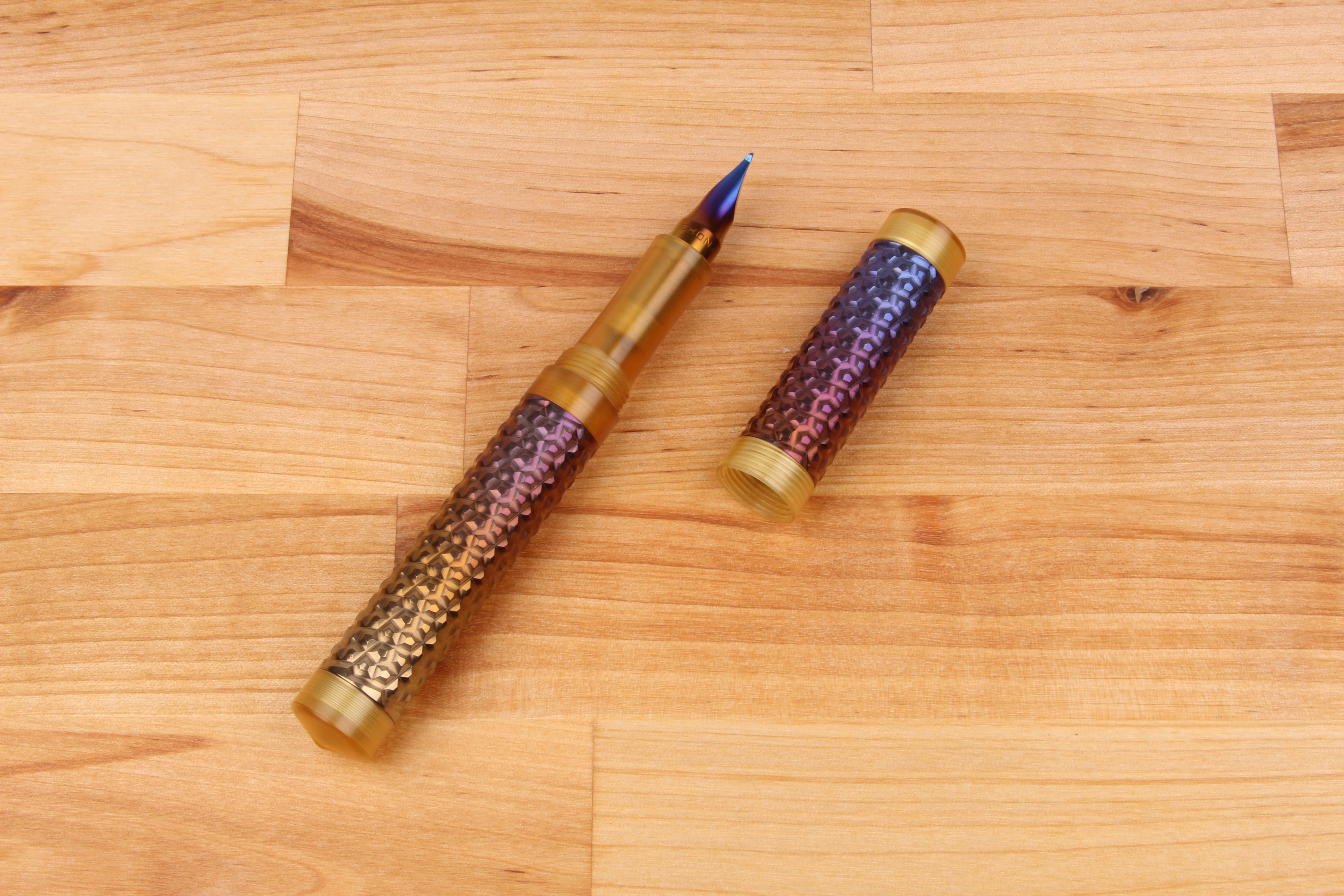 Faceted Titanium Shell Fountain Pen