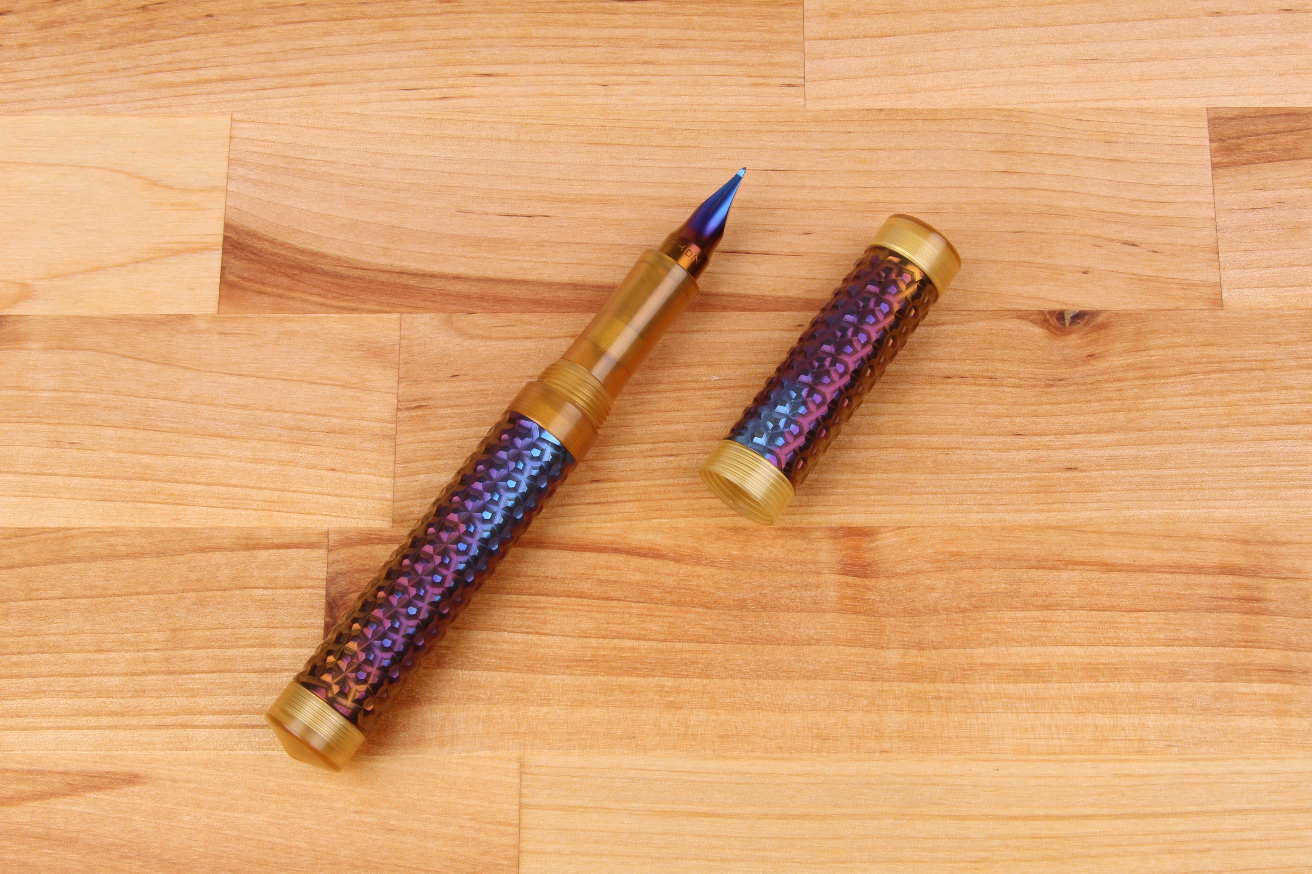 Faceted Titanium Shell Fountain Pen