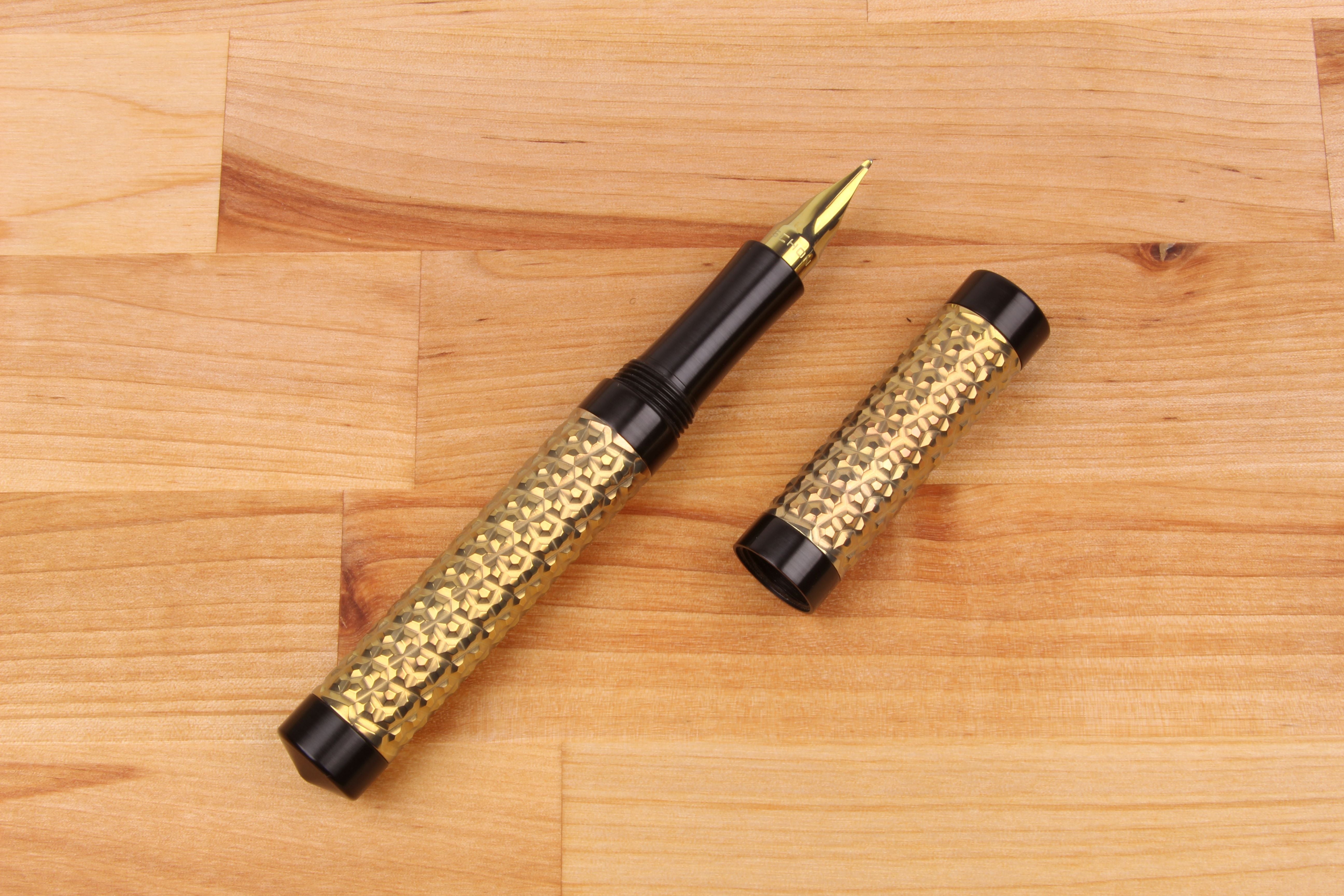 Faceted Titanium Shell Fountain Pen