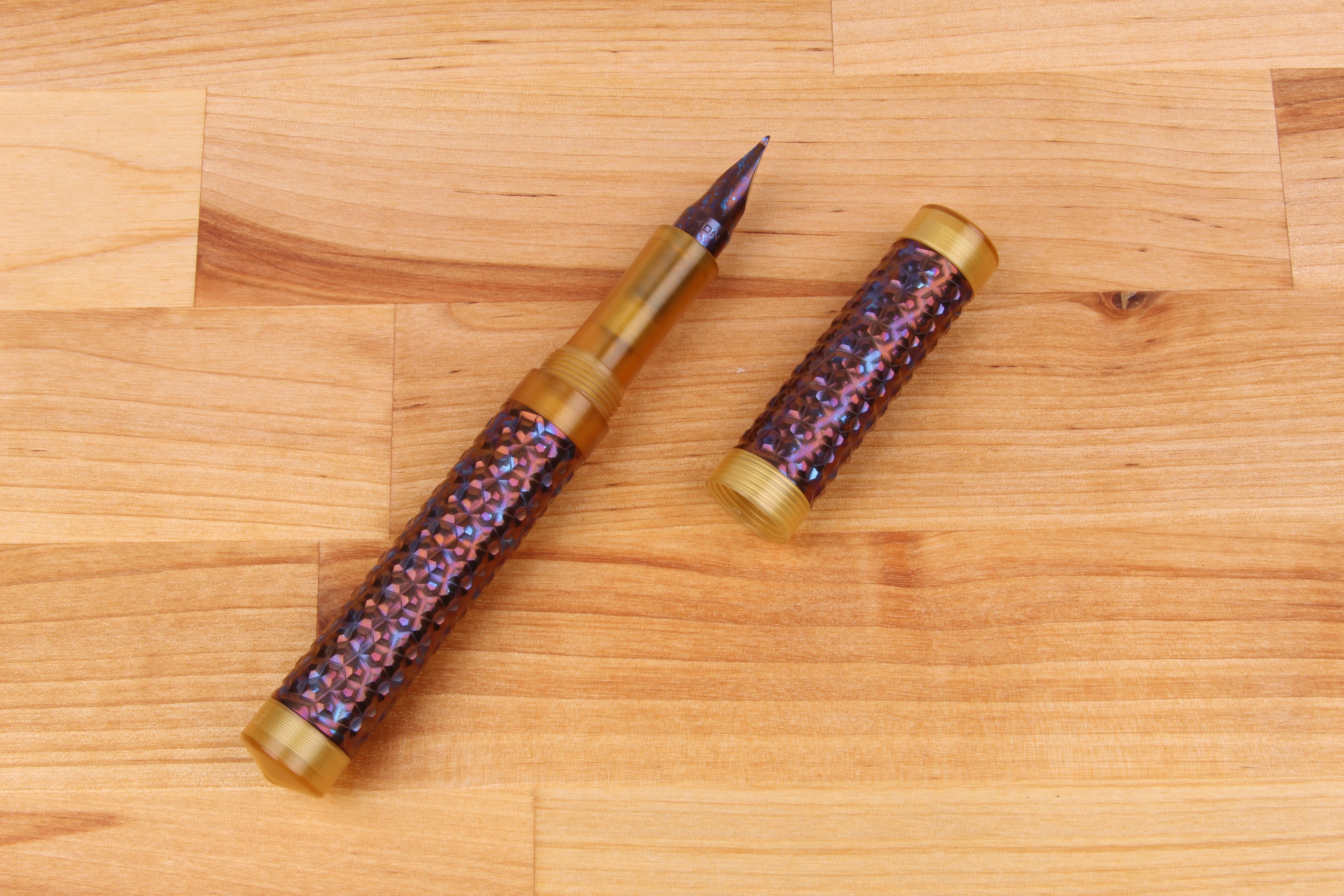 Faceted Titanium Shell Fountain Pen