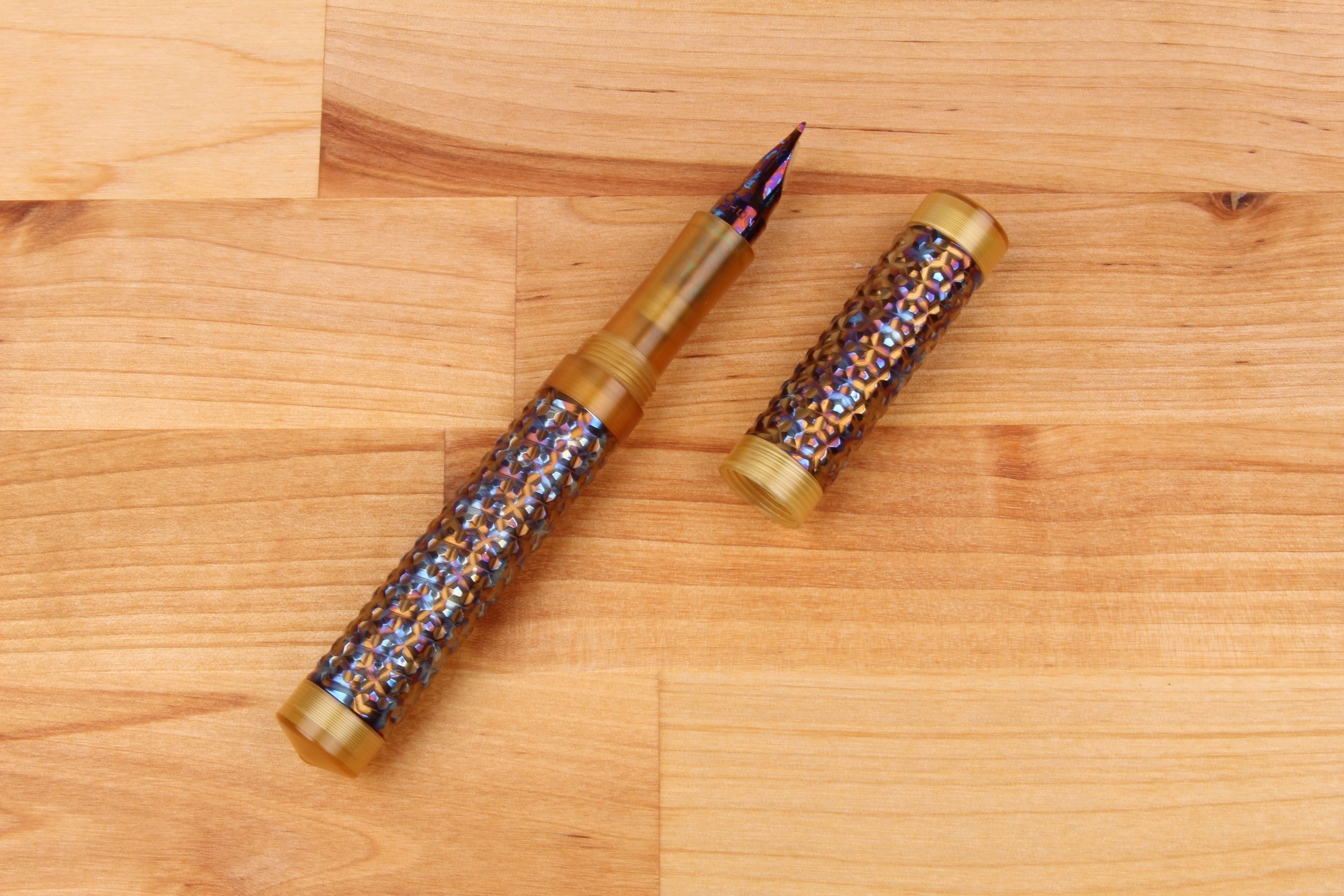 Faceted Titanium Shell Fountain Pen