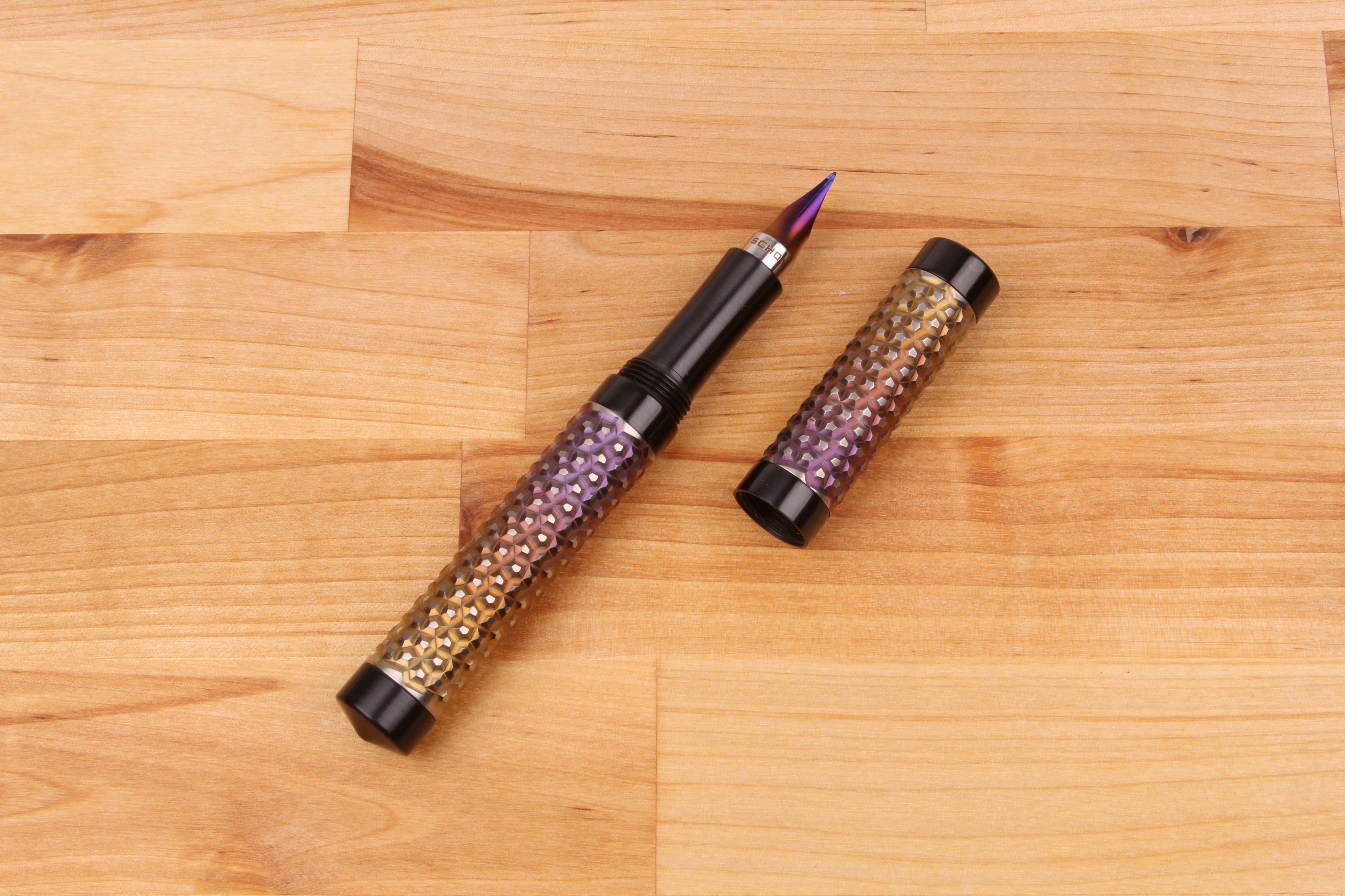 Faceted Titanium Shell Fountain Pen