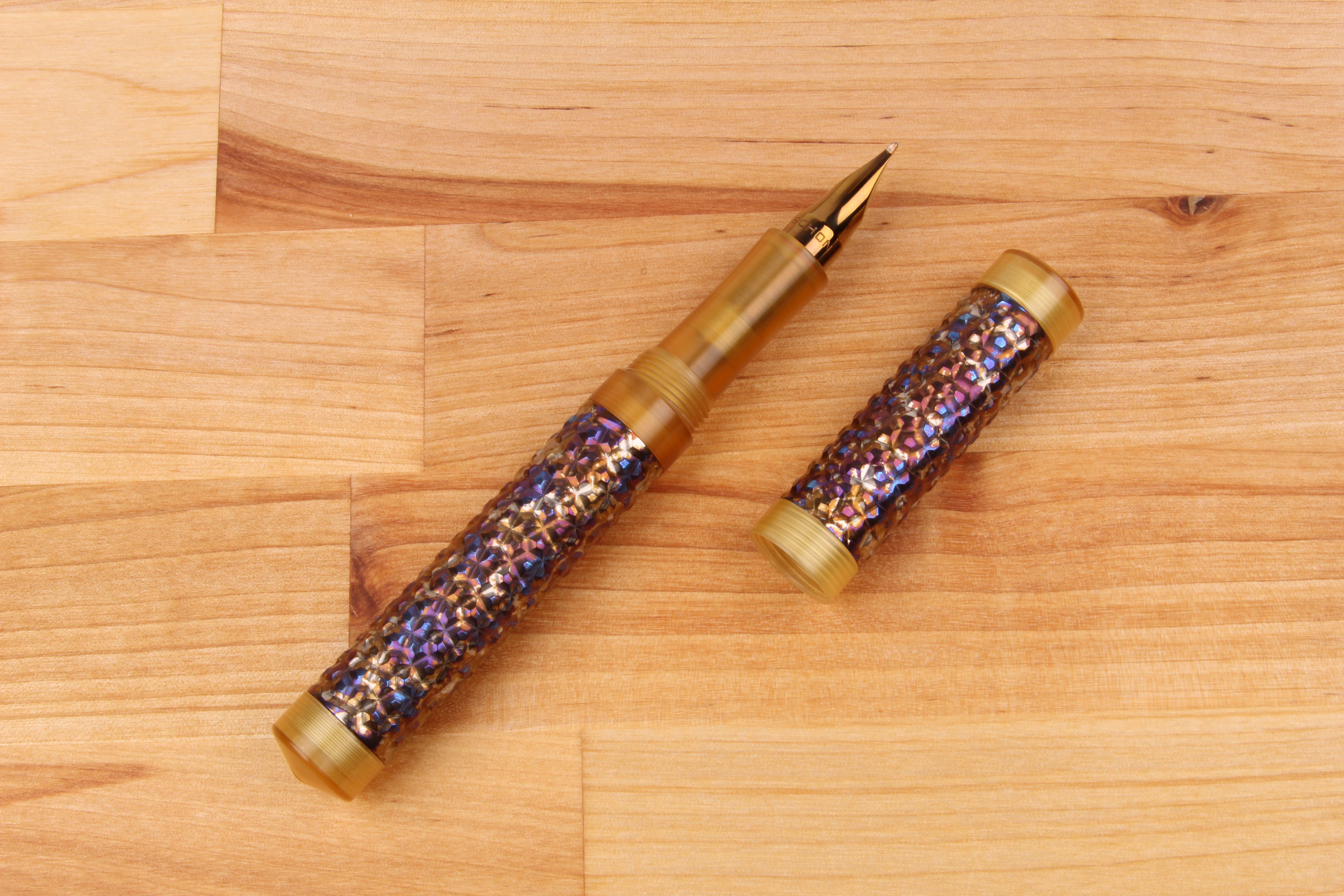 Faceted Titanium Shell Fountain Pen