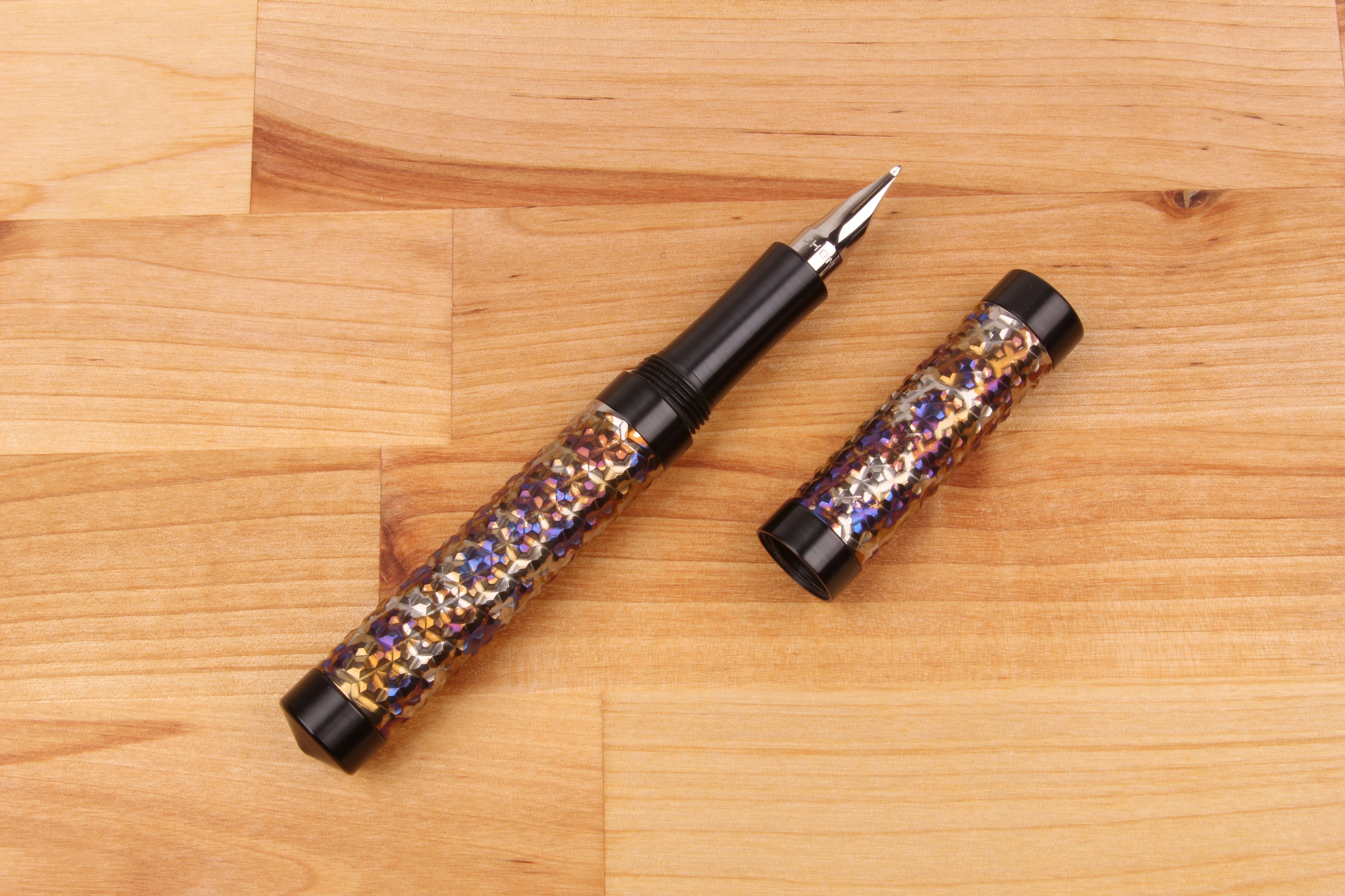 Faceted Titanium Shell Fountain Pen