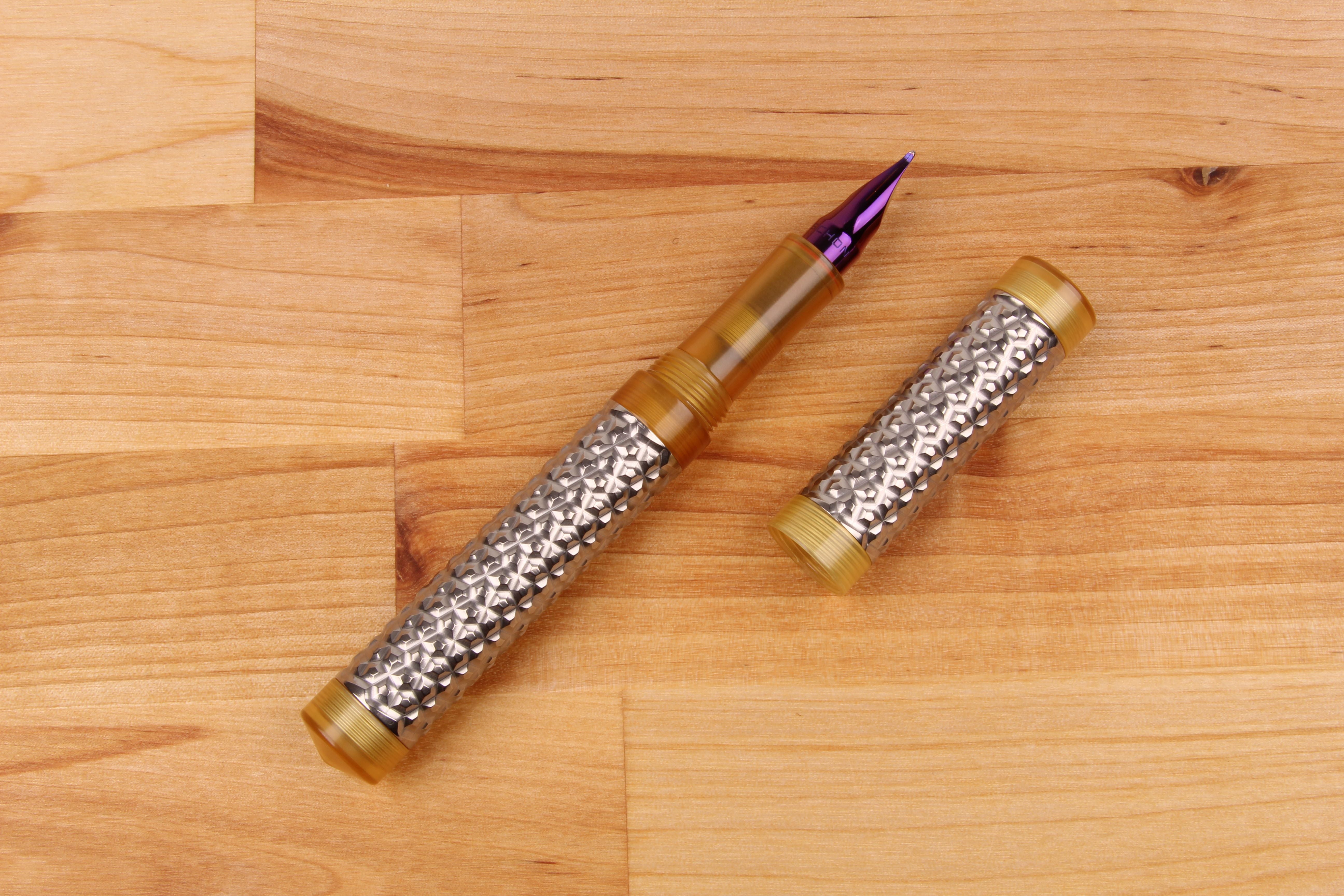 Faceted Titanium Shell Fountain Pen