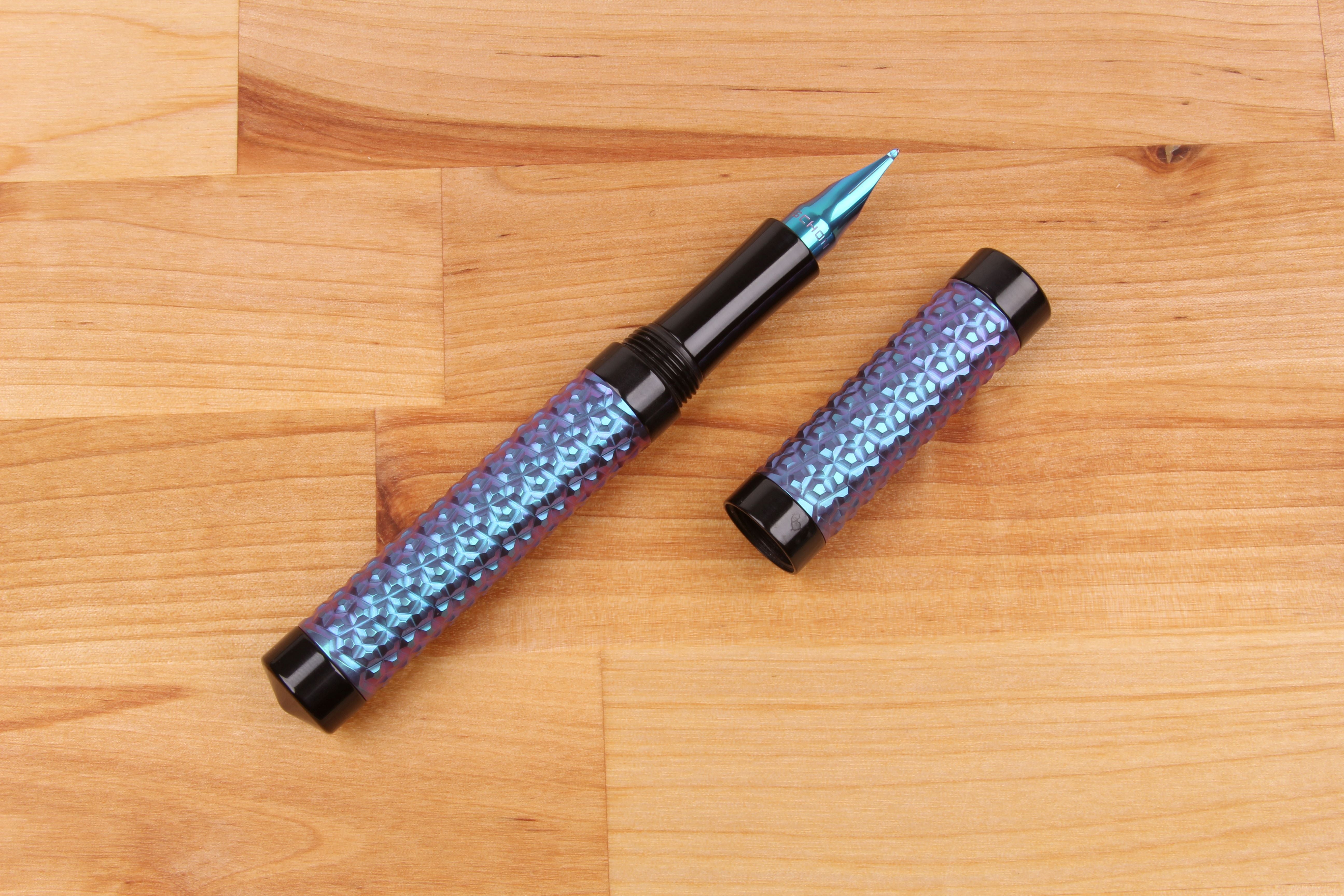 Faceted Titanium Shell Fountain Pen