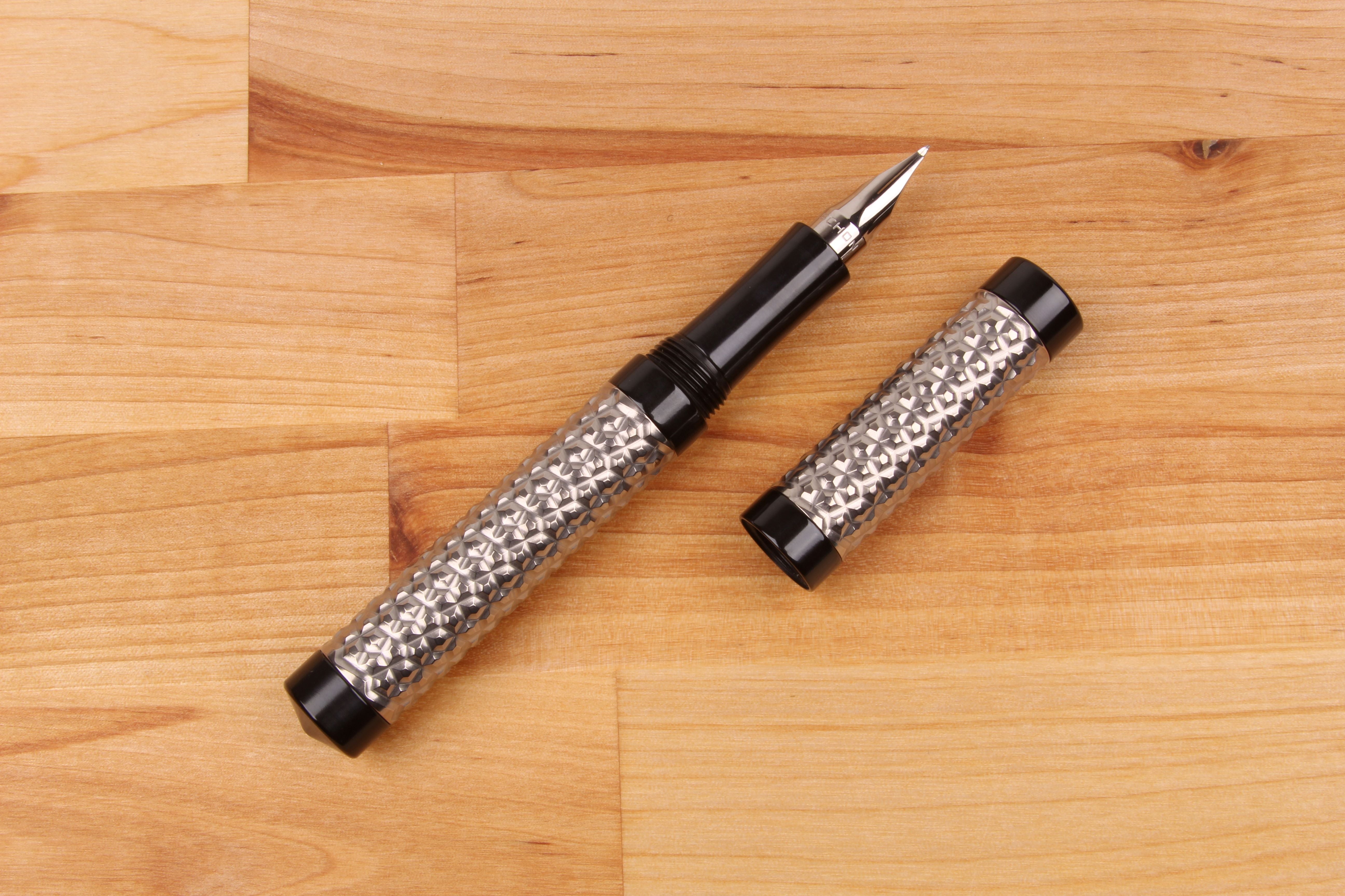 Faceted Titanium Shell Fountain Pen